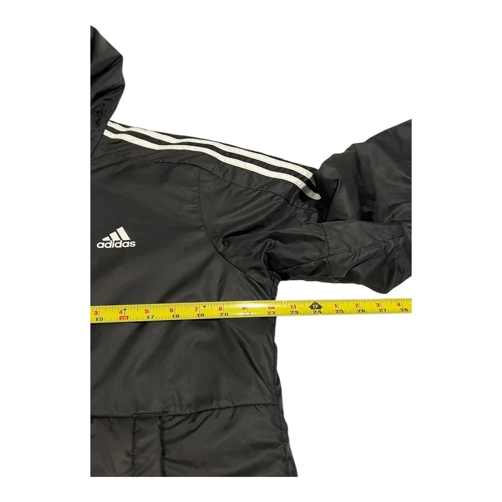 NWT Adidas Miami Men's L Black Full-Zip‎ Hooded Jacket White Stripes Logo